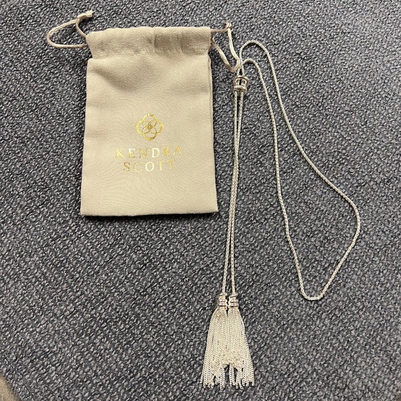 Kendra Scott Silver Lariat Choker Adjustable Necklace - Picture 7 of 15